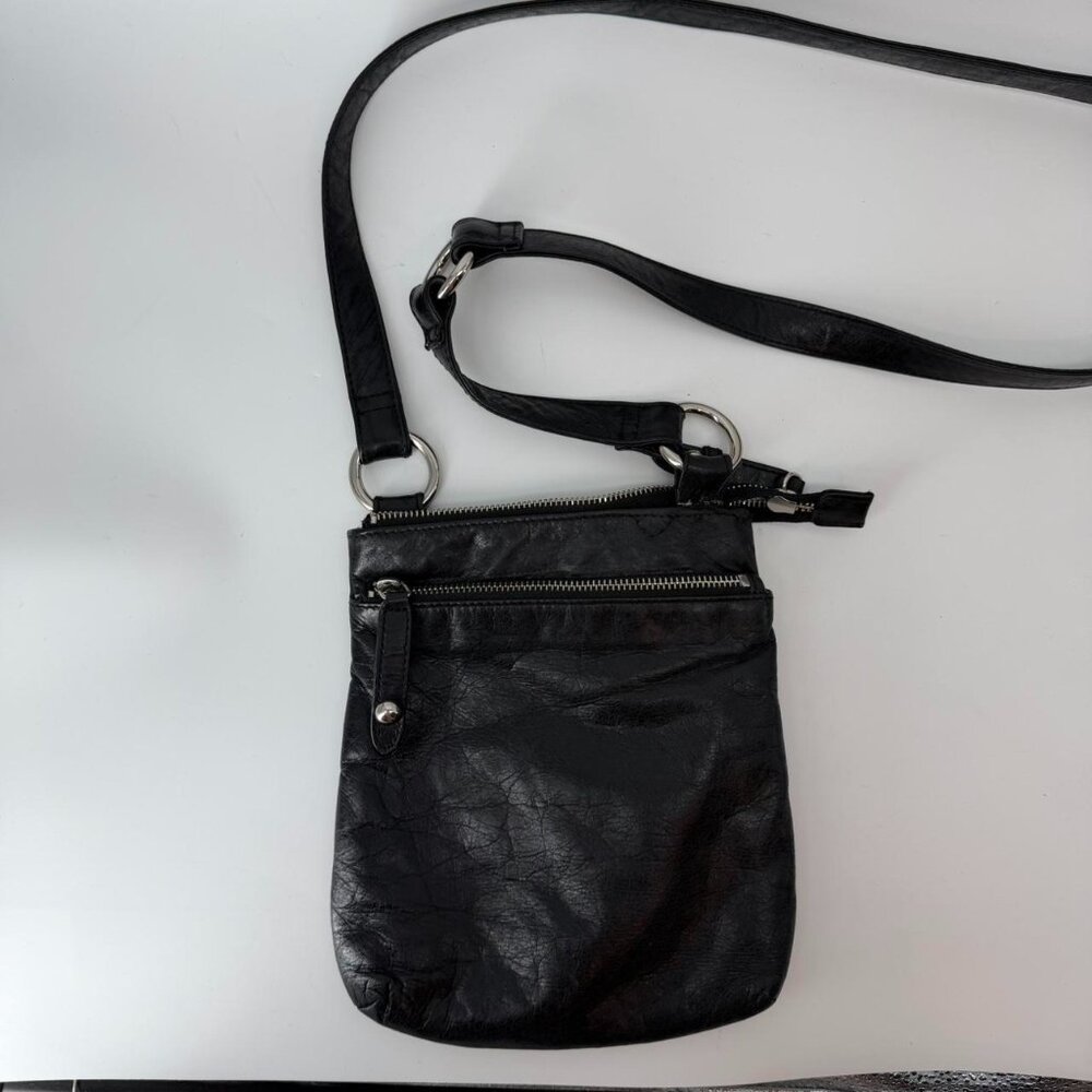 Hobo Black Leather Crossbody Bag